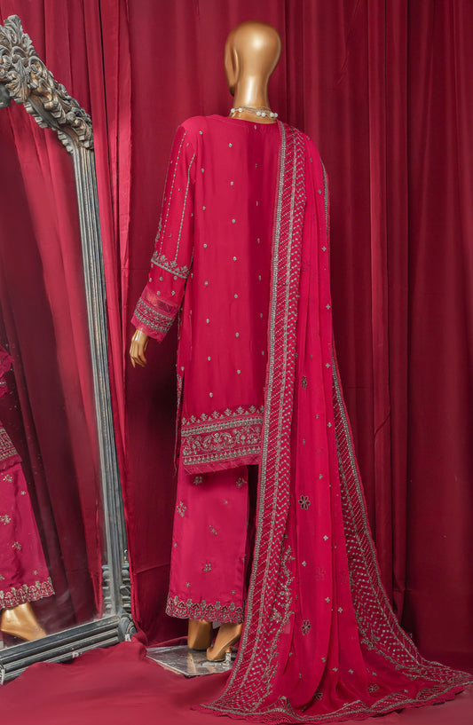 Fasaane by HZ Textile Chiffon Stitched 3 Piece Suit - HZK-210 Magneta - HZ25HZKV9 - Formal Collection