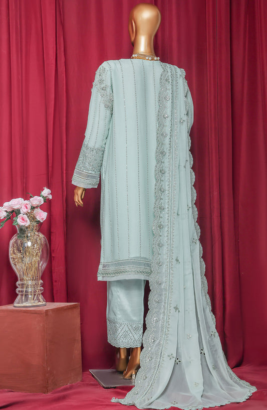 Fasaane by HZ Textile Chiffon Stitched 3 Piece Suit - HZK-212 Pastel Green - HZ25HZKV9 - Formal Collection