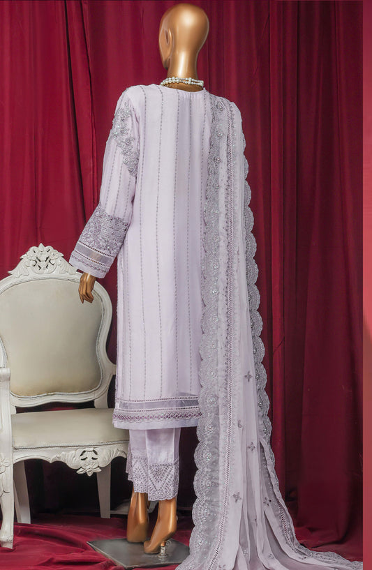 Fasaane by HZ Textile Chiffon Stitched 3 Piece Suit - HZK-212 Lilac - HZ25HZKV9 - Formal Collection