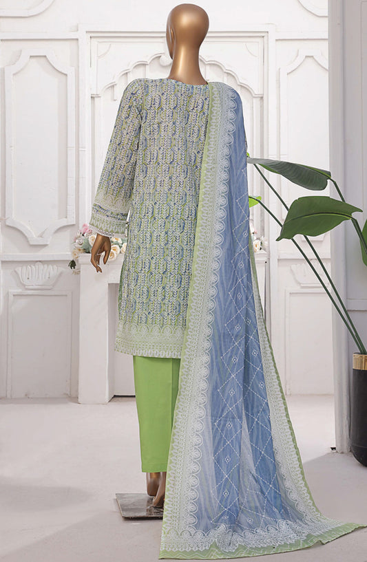 HZ Textile Printed Lawn Stitched 3 Piece Suit - PEC-201 Green Dimensions - HZ25PTKV2 - Green - Summer Collection