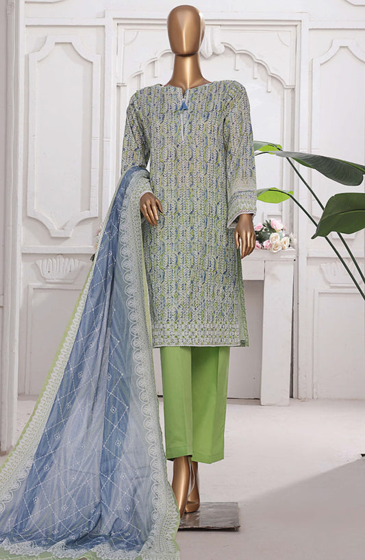 HZ Textile Printed Lawn Stitched 3 Piece Suit - PEC-201 Green Dimensions - HZ25PTKV2 - Green - Summer Collection