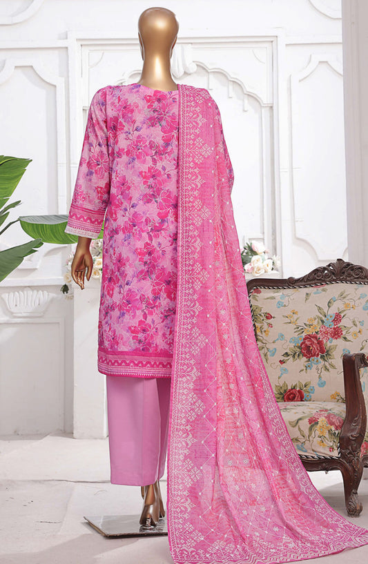 HZ Textile Printed Lawn Stitched 3 Piece Suit - PEC-203 Cotton Candy - HZ25PTKV2 - Pink - Summer Collection
