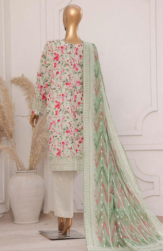 HZ Textile Printed Lawn Stitched 3 Piece Suit - PEC-204 Tulip Garden - HZ25PTKV2 - Grey - Summer Collection