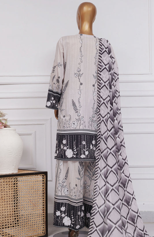 HZ Textile Printed Lawn Stitched 3 Piece Suit - PWW-108 Smoky Black - HZ25PANC - Summer Collection