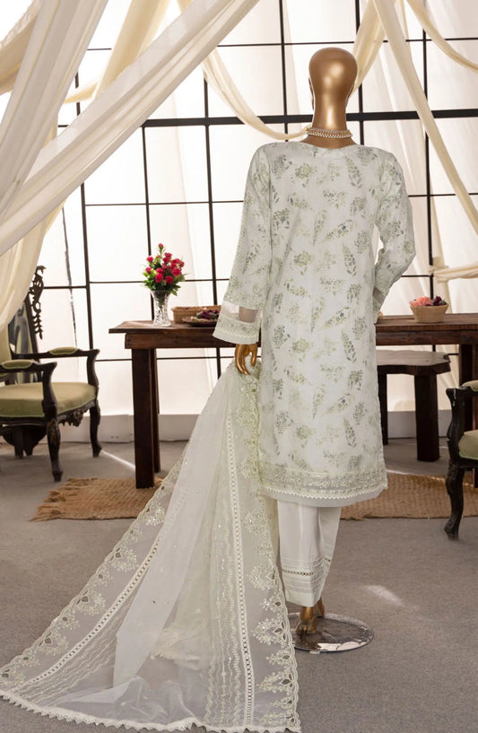 HZ RTW Shaahkaar Embroidered Printed Formal Vol 03 - HZK-144 CREAM