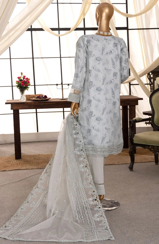 HZ RTW Shaahkaar Embroidered Printed Formal Vol 03 - HZK-144 GREYISH BLUE