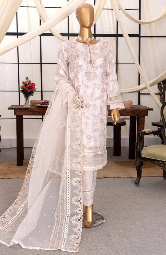 HZ RTW Shaahkaar Embroidered Printed Formal Vol 03 - HZK-144 PEACH