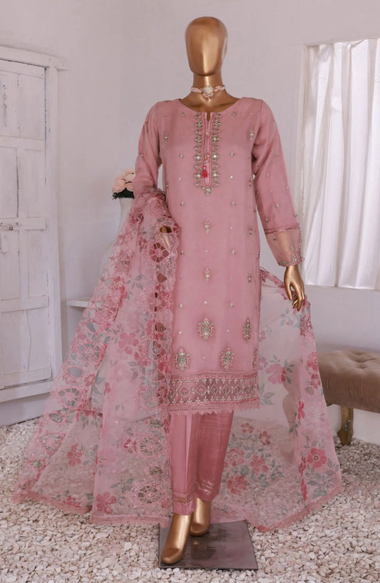 HZ RTW Luxe Pret Formal Organza Embroidered Handwork Collection - HZK-161 DOVE