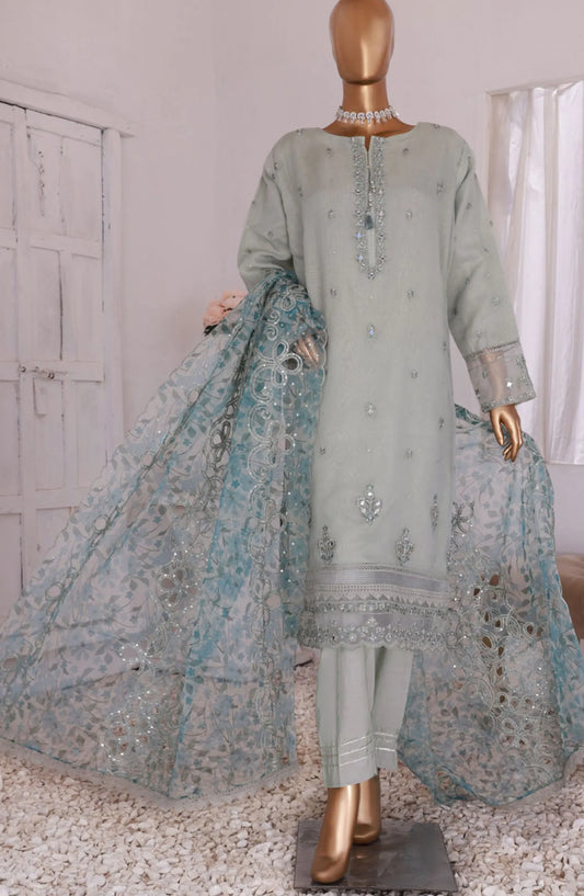 HZ RTW Luxe Pret Formal Organza Embroidered Handwork Collection - HZK-163 GREEN