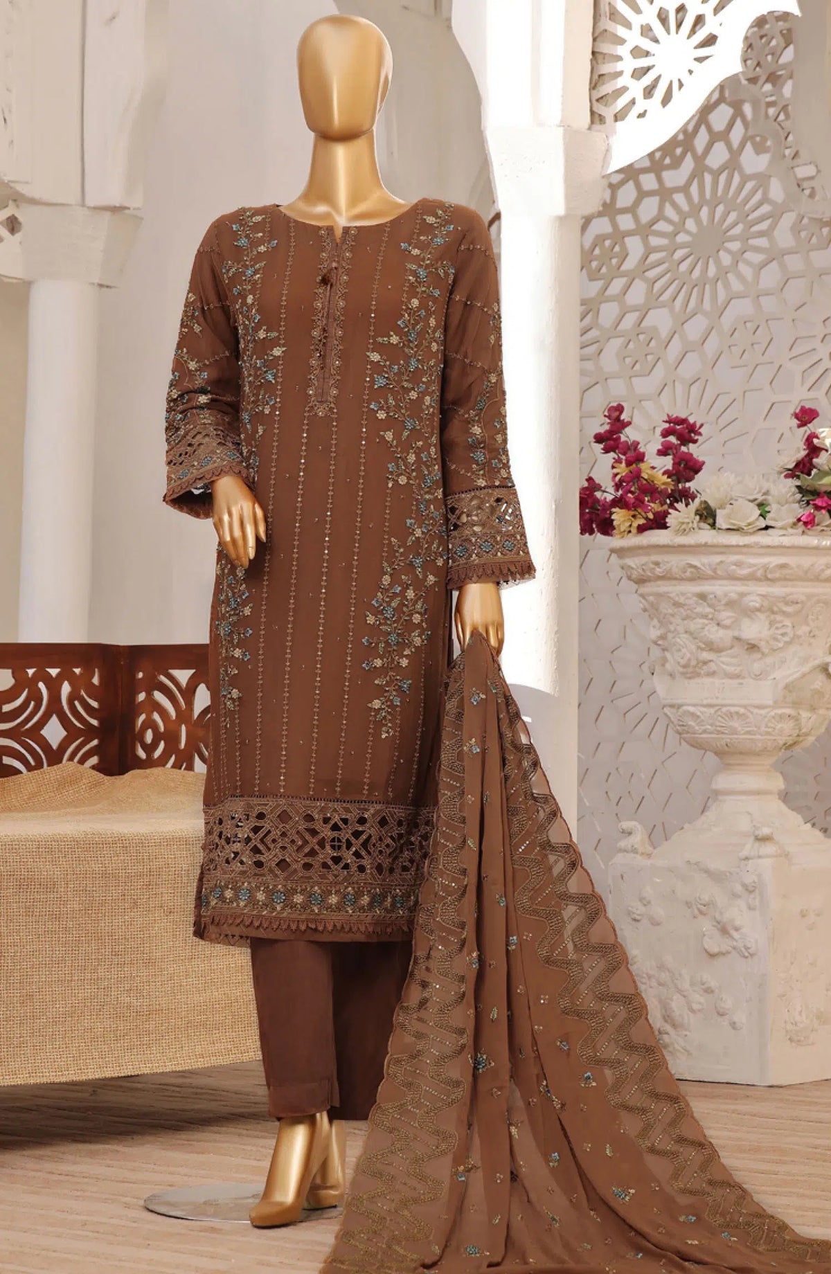 HZ RTW Fasane Chiffon Collection Vol 03 - HZK-165 BROWN