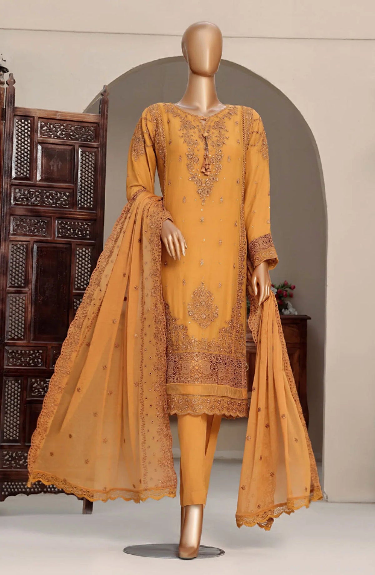 HZ RTW Fasane Chiffon Collection Vol 04 - HZK-170-MUSTARD