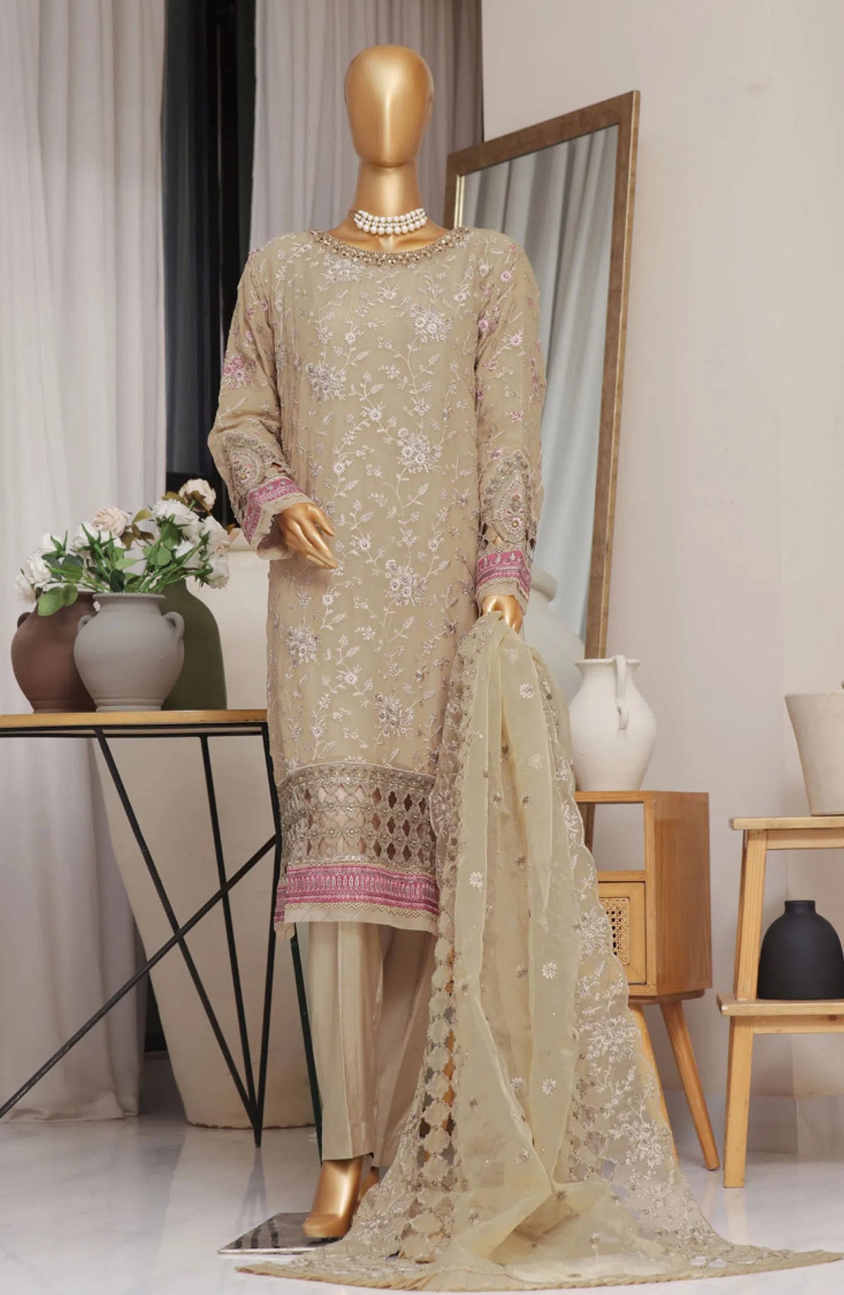 HZ RTW Fasane Chiffon Collection Vol 05 - HZK-171-DARK BEIGE