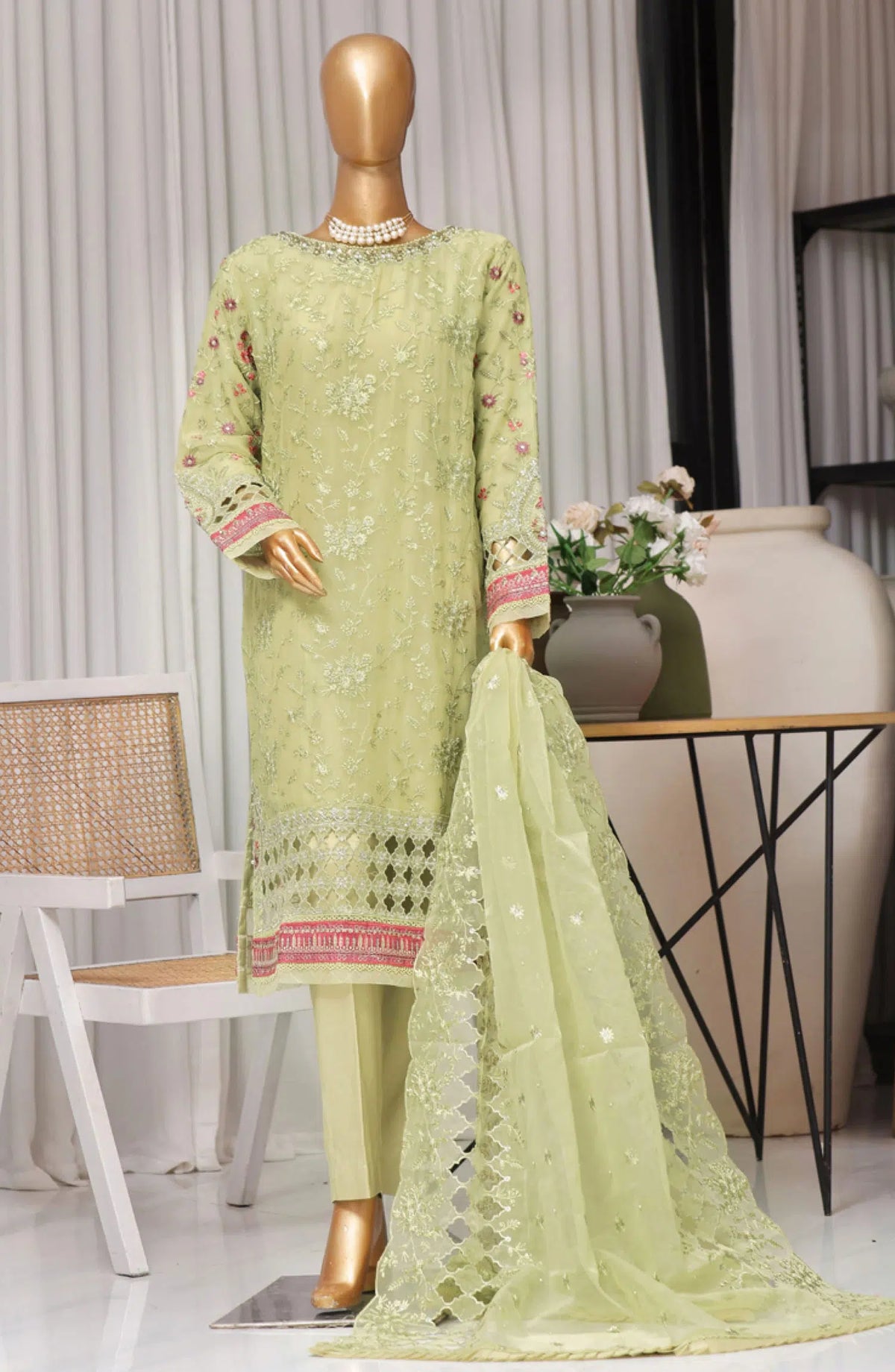 HZ RTW Fasane Chiffon Collection Vol 05 - HZK-171-LIME GREEN