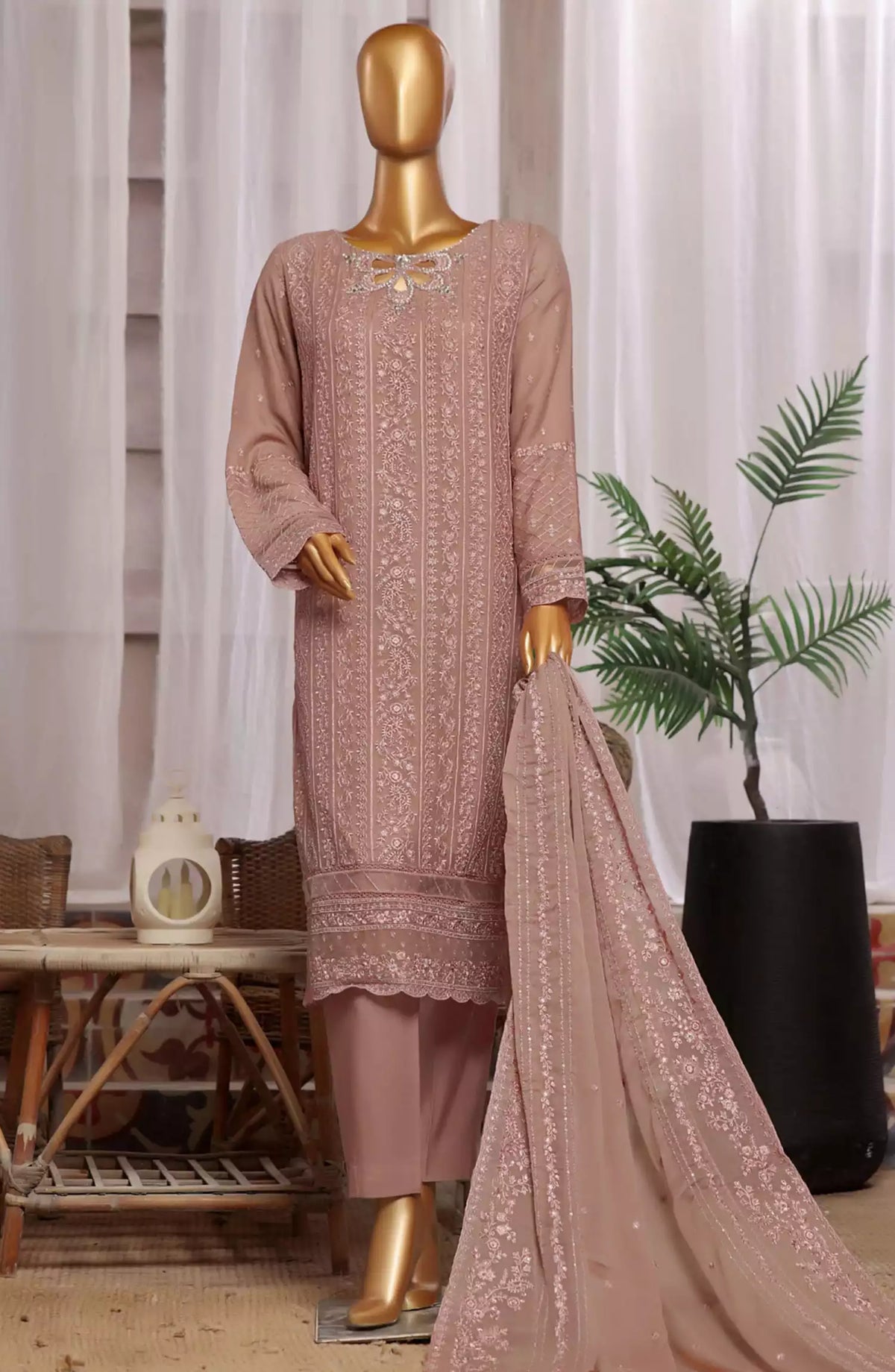 HZ RTW Fasaane Chiffon Collection Vol 06 - HZK 184 Dark Peach