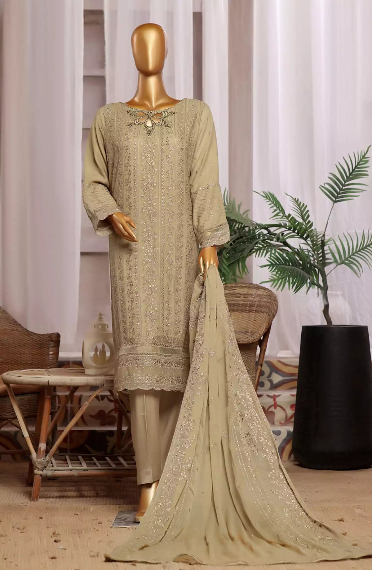 HZ RTW Fasaane Chiffon Collection Vol 06 - HZK 184 Sand Beige