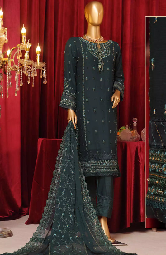 HZ RTW Fasaane Embroidered Chiffon Formals Vol 07 - HZK-187 DARK GREEN