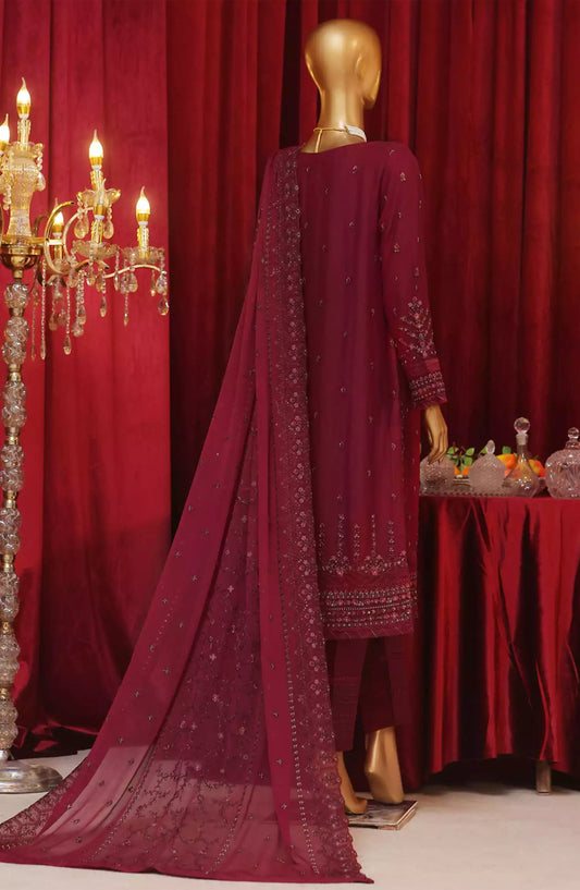 HZ RTW Fasaane Embroidered Chiffon Formals Vol 07 - HZK-187 MAROON