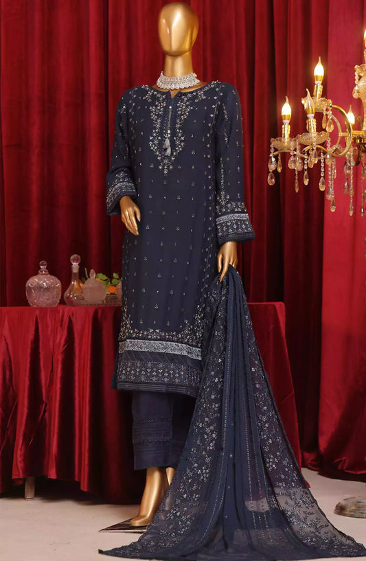 HZ RTW Fasaane Embroidered Chiffon Formals Vol 07 - HZK-188 NAVY