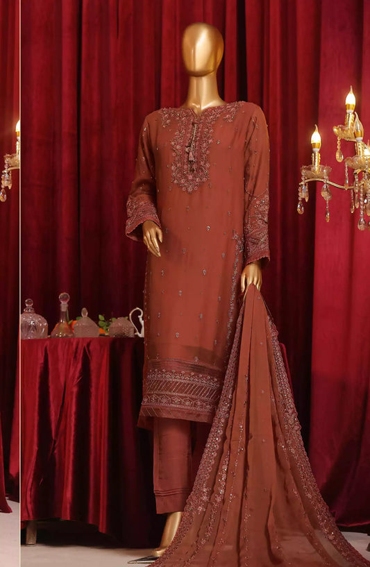 HZ RTW Fasaane Embroidered Chiffon Formals Vol 07 - HZK-189 RUST