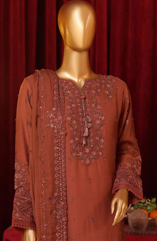 HZ RTW Fasaane Embroidered Chiffon Formals Vol 07 - HZK-189 RUST