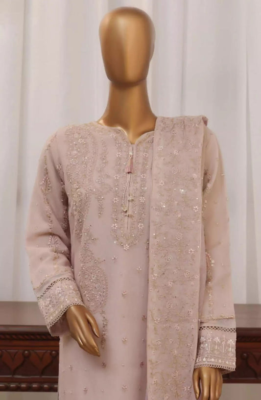 HZ Sheer RTW Formals Embroidered Khaddi Net Collection - HZK-191 MAUVE