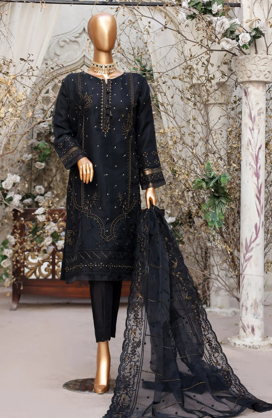 FalSafaa RTW Formal Embroidered Organza Collection 2024 - HZK-97 BLACK