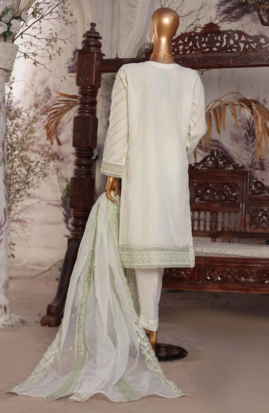 FalSafaa RTW Formal Embroidered Organza Collection 2024 - HZK-97 CREAM