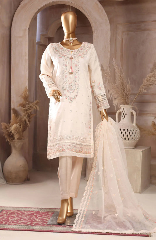 HZ RTW Falsafaa Formals Embroidered Organza Collection Vol 02 - HZK 108 PEACH