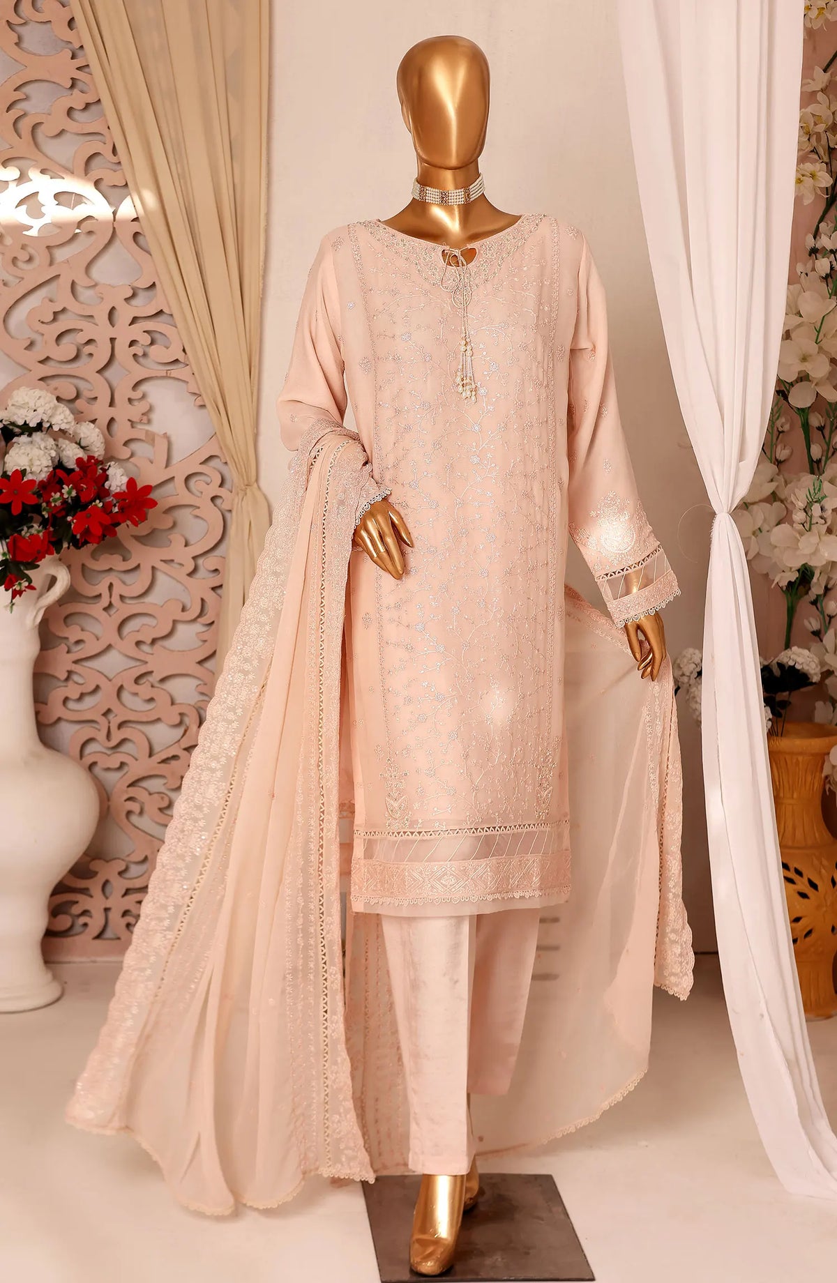 HZ RTW Fasaane Chiffon Collection Vol 02 - HZK 142 PEACH