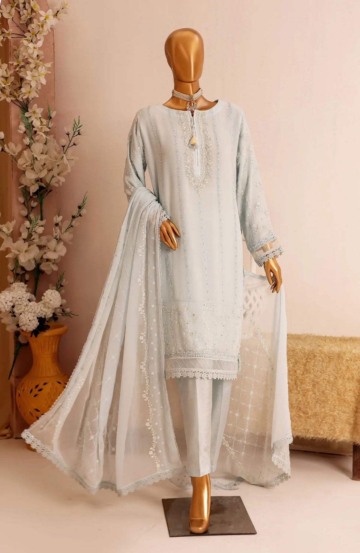 HZ RTW Fasaane Chiffon Collection Vol 02 - HZK 155 LIGHT BLUE