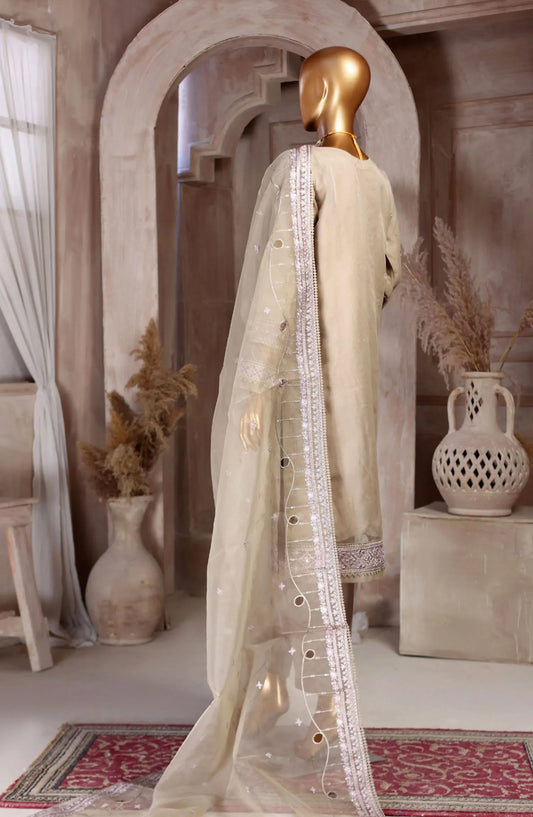 HZ RTW Falsafaa Formals Embroidered Organza Collection Vol 02 - HZK 160 CAMEL BROWN