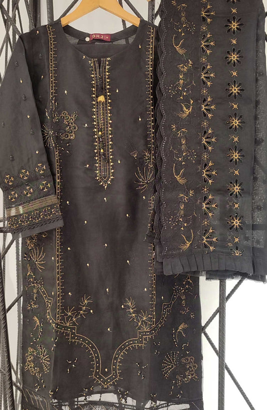 Exclusive Luxury Organza RTW Collection by HZ Textile - HZK 97 BLACK