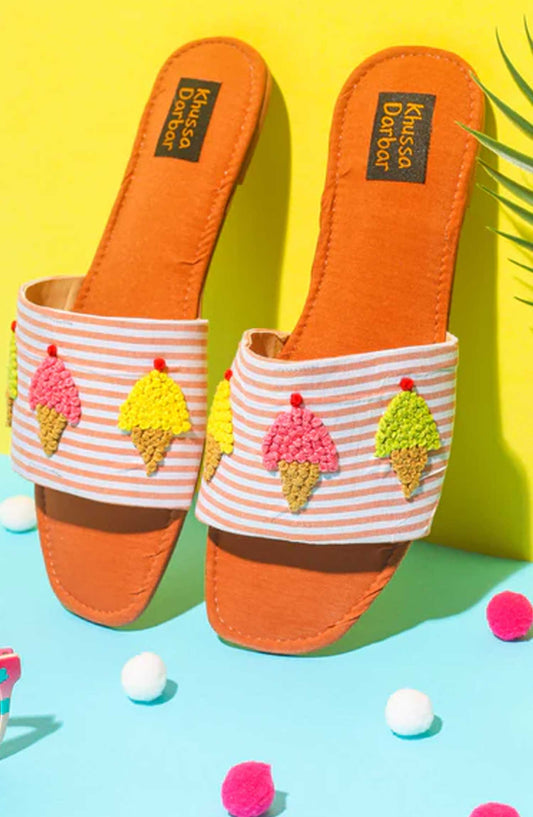 Khussa Darbar Fastive Style Slipper Ice-Cream