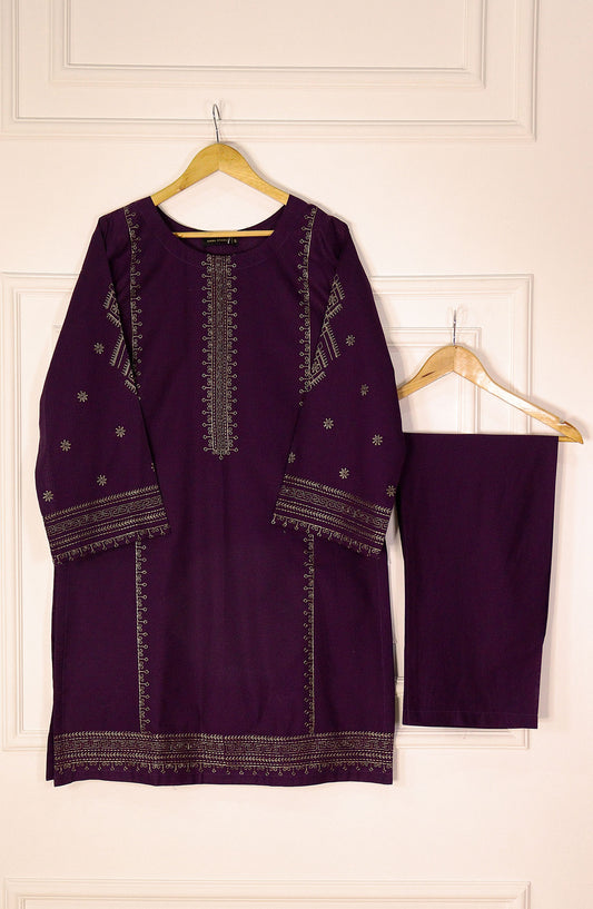 Intricate Embroidery by Amna Khadija Embroidered Lawn Stitched 2 Piece Suit - IE-15 - AK25IE - Magenta - Summer Collection
