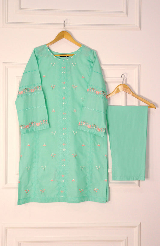 Intricate Embroidery by Amna Khadija Embroidered Lawn Stitched 2 Piece Suit - IE-1 - AK25IE - Green - Summer Collection