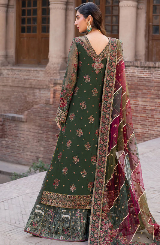 Iznik Embroidered Chiffon Unstitched 3 Piece Suit - ILC-01 - IZNK25LC - Green - Wedding Collection