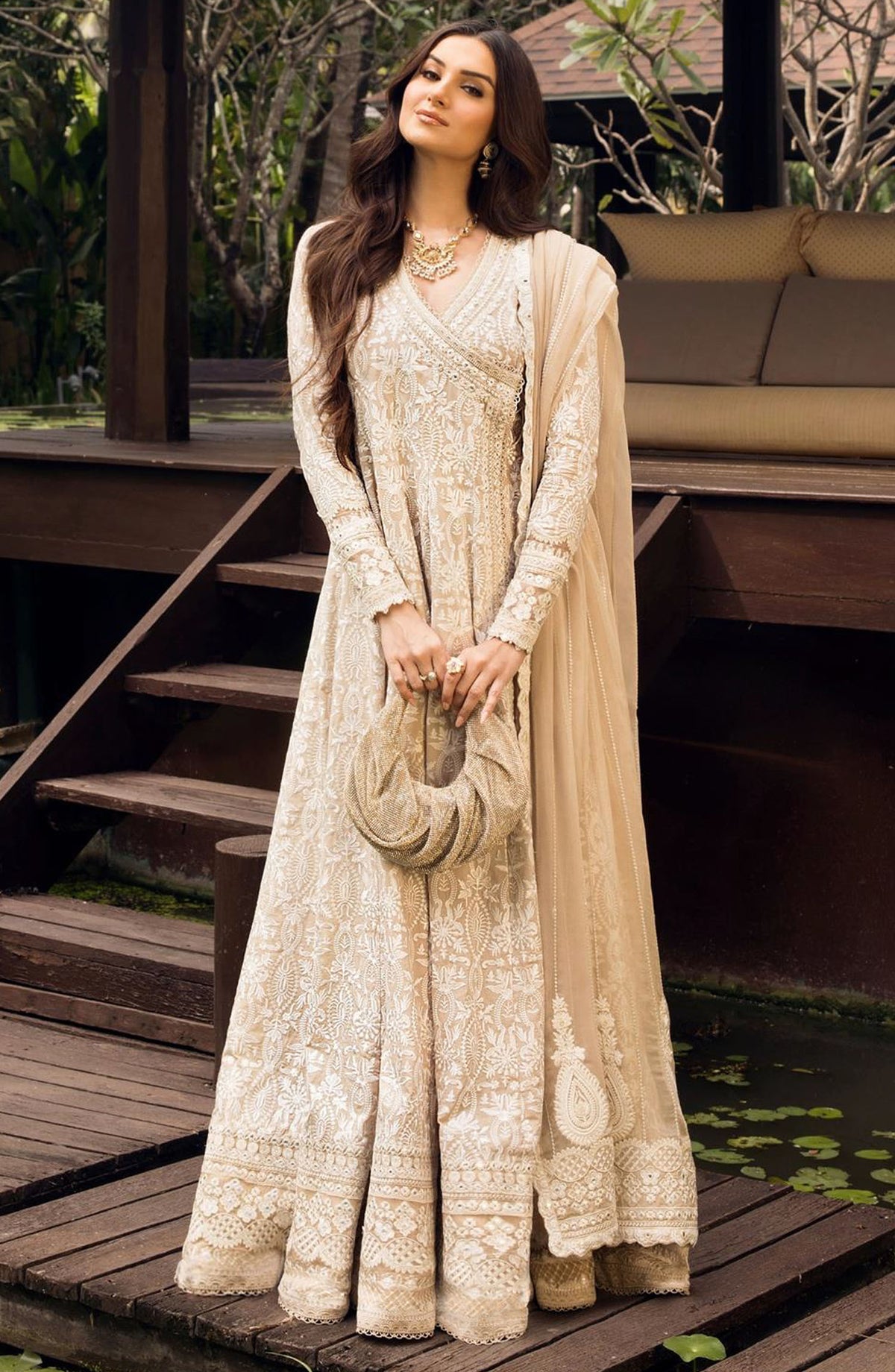 Zinnia by Faiza Saqlain Embroidered Lawn Unstitched 3 Piece Suit - Ilima - FS25ZL - Golden - Summer Collection