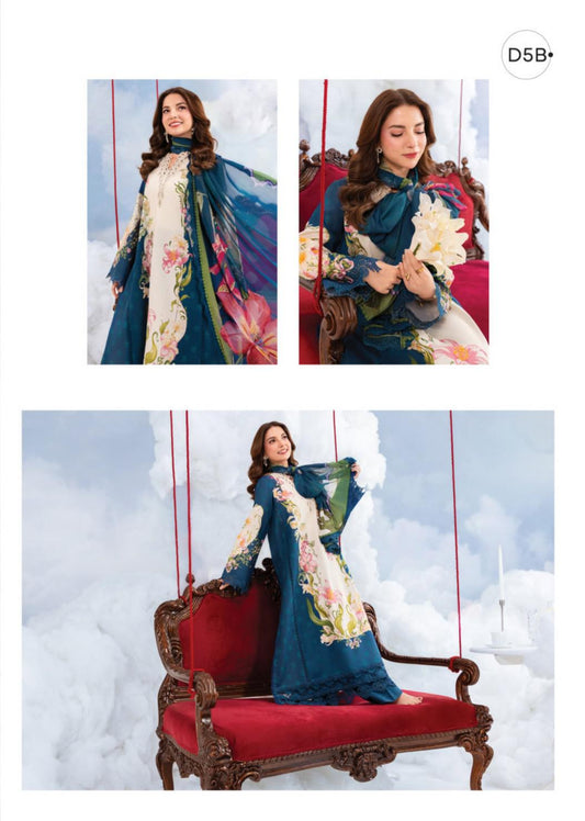 M Basics By Maria. B Unstitched 3 Piece Lawn Suite - MB-CUSV14-05B - MB26CUSV14 - Summer Collection D-10