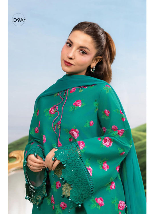 M Basics By Maria. B Unstitched 3 Piece Lawn Suite - MB-CUSV14-09A - MB26CUSV14 - Summer Collection D-17