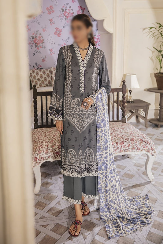 Manzil - Khaddar and Linen Unstitched Collection D- IMPERIAL IVORY