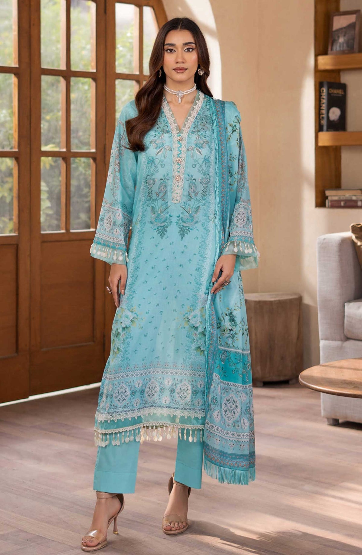 Mausummery Printed Lawn Unstitched 3 Piece - Iris - MUS25PL - Blue - Summer Collection
