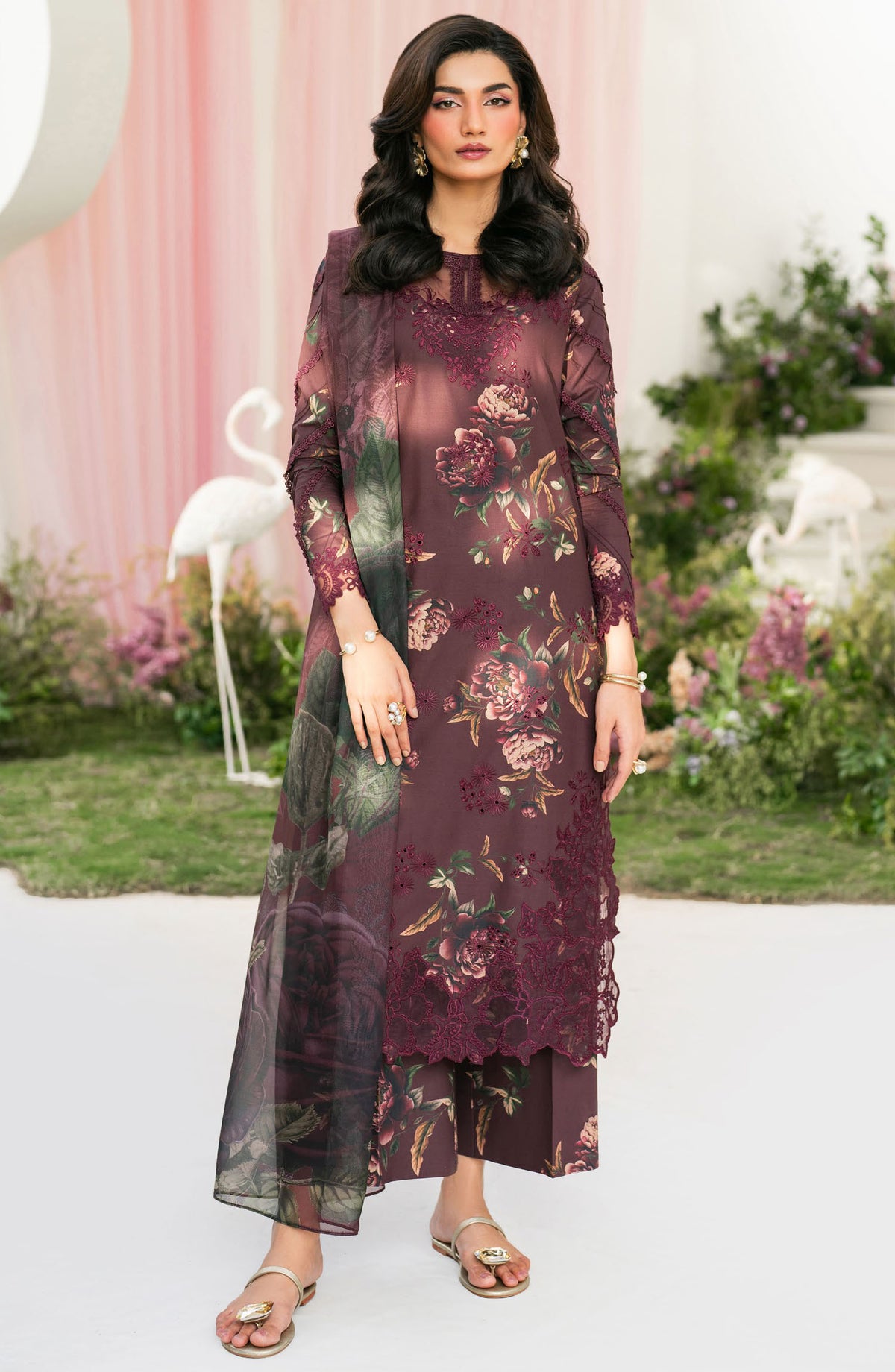 Iznik Embroidered Lawn Unstitched 3 Piece Suit - IFE-10 - IZNK25IFE - Purple - Luxury Summer Collection