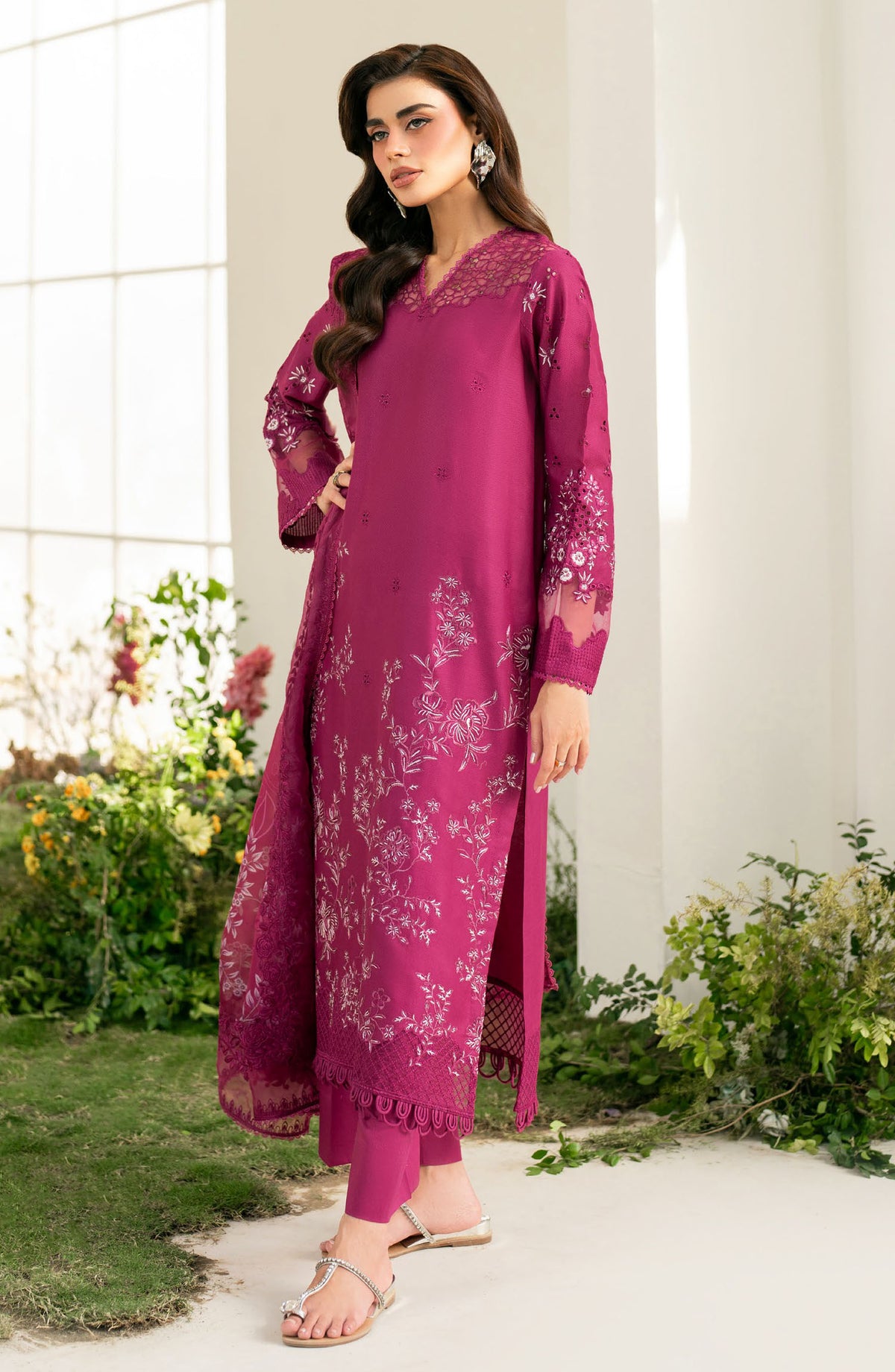 Iznik Embroidered Lawn Unstitched 3 Piece Suit - IFE-07 - IZNK25IFE - Purple - Luxury Summer Collection