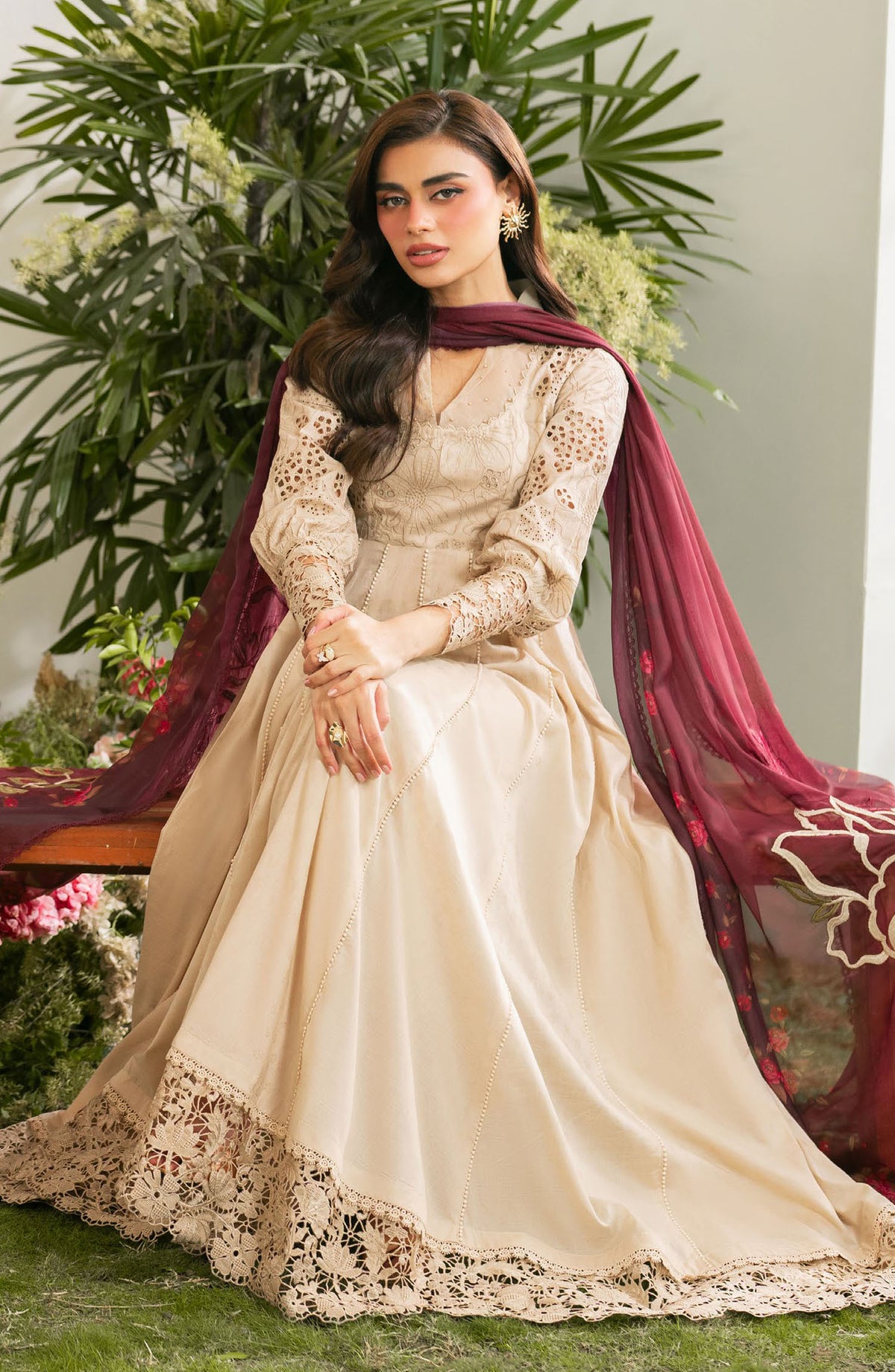 Iznik Embroidered Lawn Unstitched 3 Piece Suit - IFE-05 - IZNK25IFE - Beige - Luxury Summer Collection