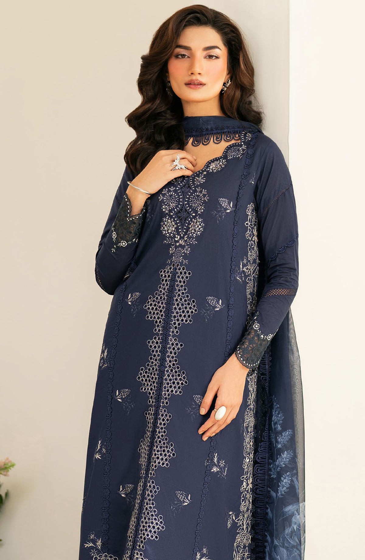Iznik Embroidered Lawn Unstitched 3 Piece Suit - IFE-04 - IZNK25IFE - Blue - Luxury Summer Collection