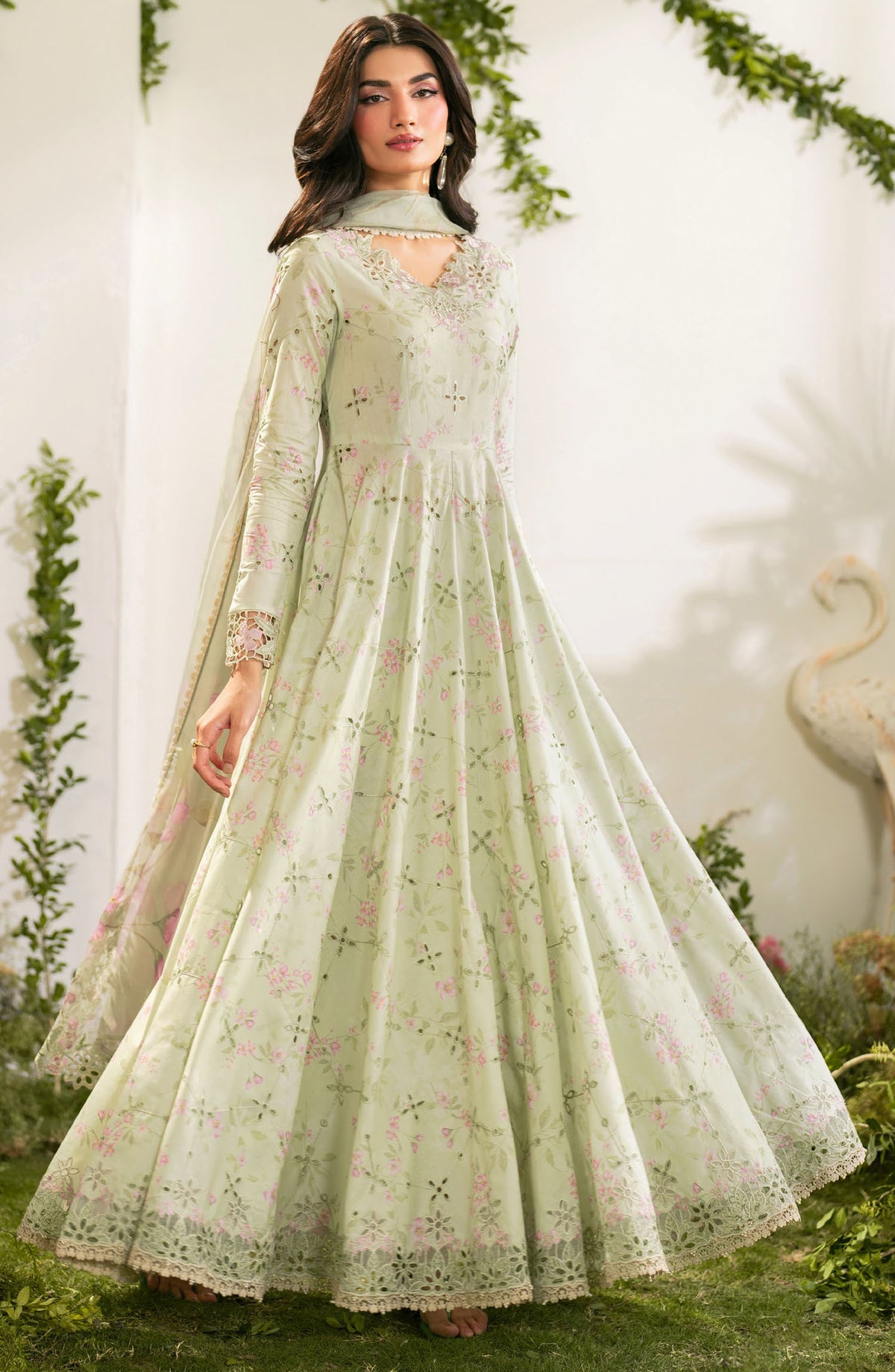 Iznik Embroidered Lawn Unstitched 3 Piece Suit - IFE-11 - IZNK25IFE - Green - Luxury Summer Collection