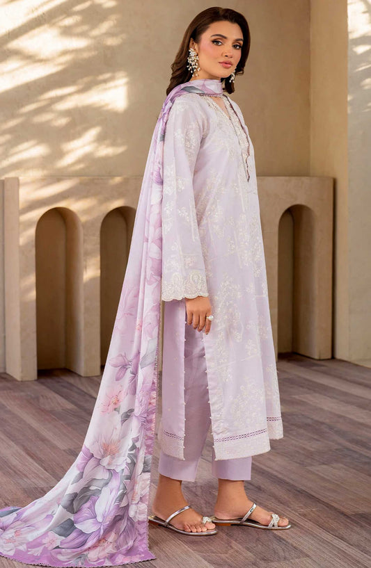Zarif Embroidered Jacquard Stitched 3 Piece Suit - Jaisy - ZF25EL - Purple - Summer Collection