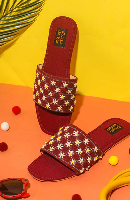 Khussa Darbar Fastive Style Slipper Jasmine