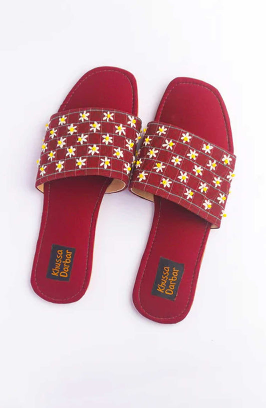 Khussa Darbar Fastive Style Slipper Jasmine