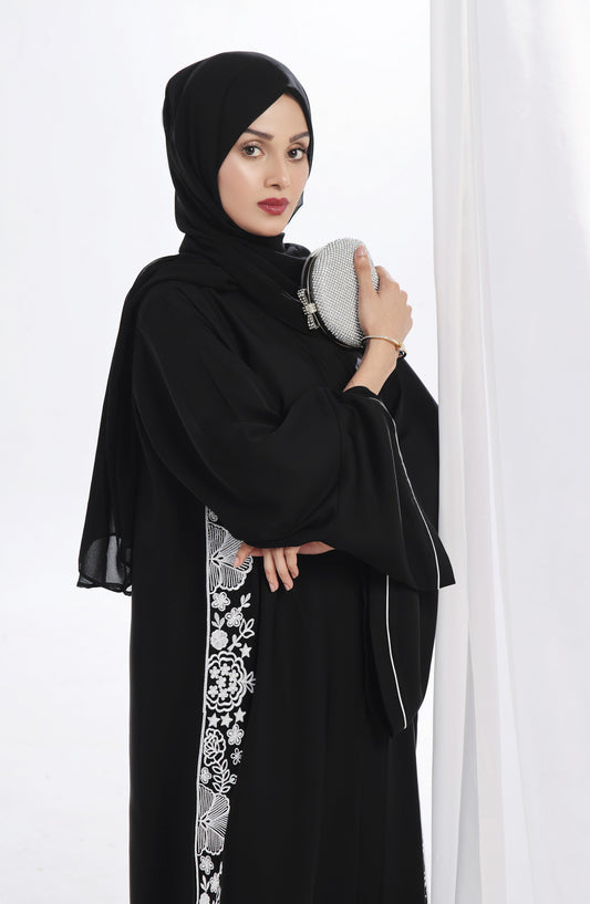 Kohinoor by TGM Front Open Premium Nidha Abaya - Jemimah - TGM25KOH - Black